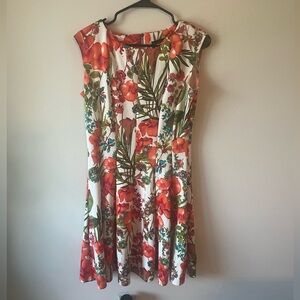 Sleeveless floral swing dress